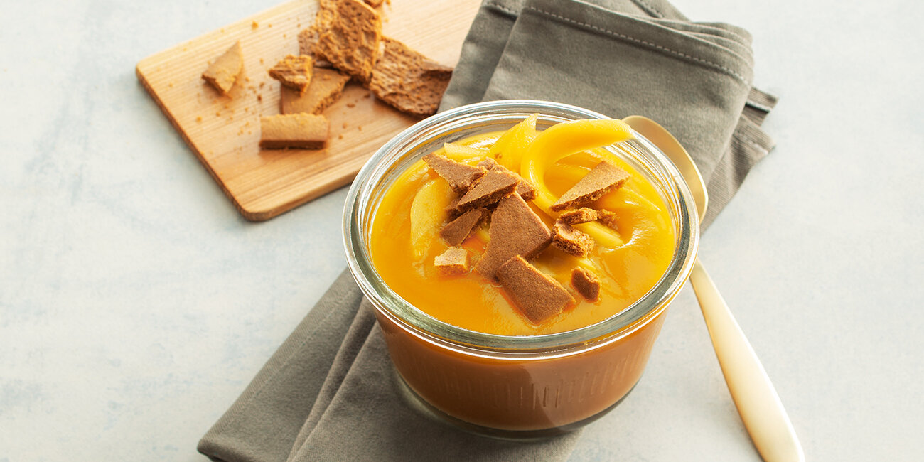 Salted Caramel Dessert mit Mango & Karamellkeks (vegan)