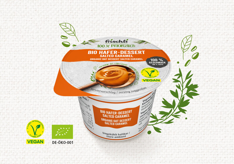 frischli Teaserbild Bio Hafer-Dessert Salted Caramel 85 g