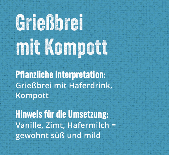 Griessbrei mit Kompott